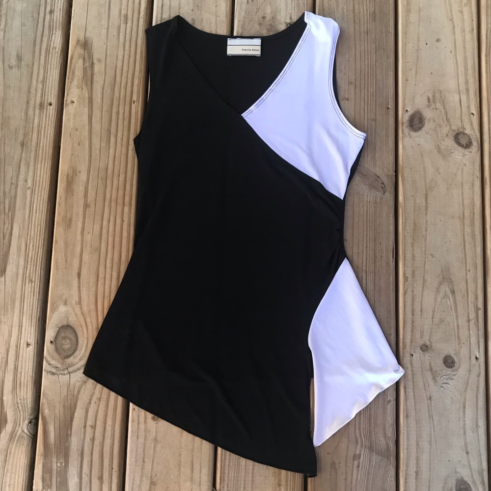 Carrie Allen sleeveless top with front split